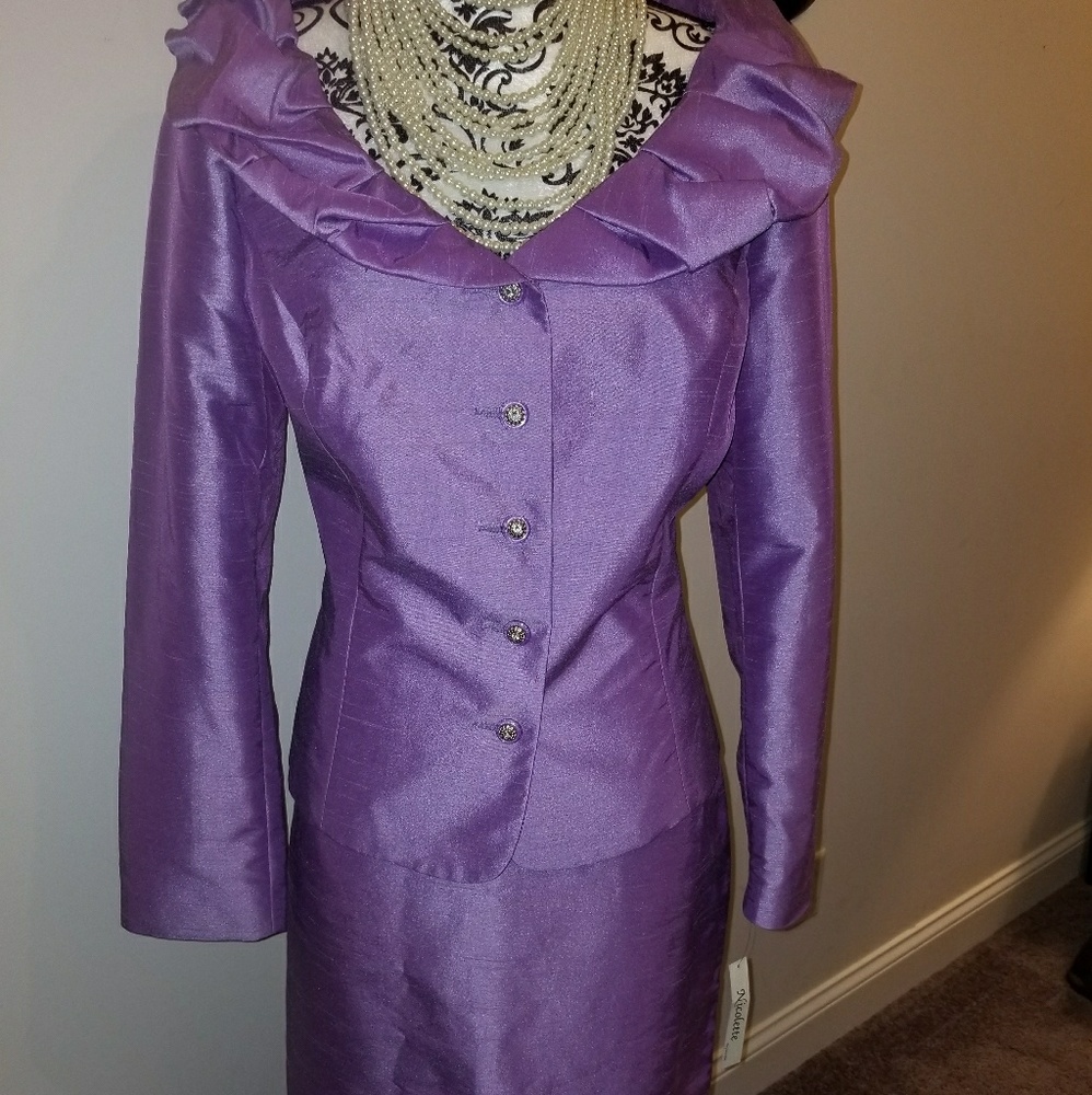 Purple two piece suit